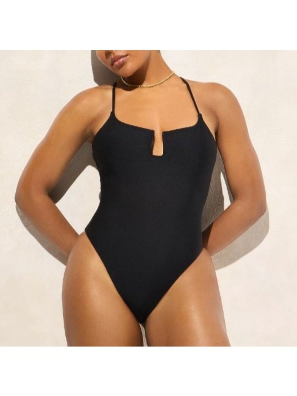 NWT J.Crew Mira One-Piece Swimsuit Sz 4 Classic Sculpt Black Cross-Back CJ787